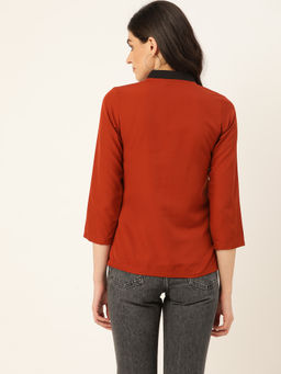 Trend Arrest - Rust Polyester Shirt