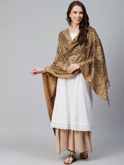 WEAVERS VILLA - Women Brown & Beige Woven Design Stole