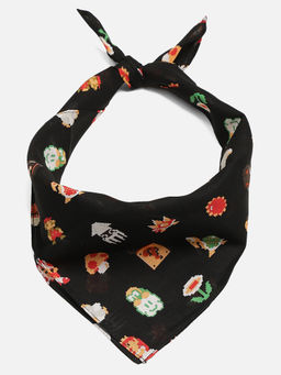 Free Authority - Black Printed Scarf