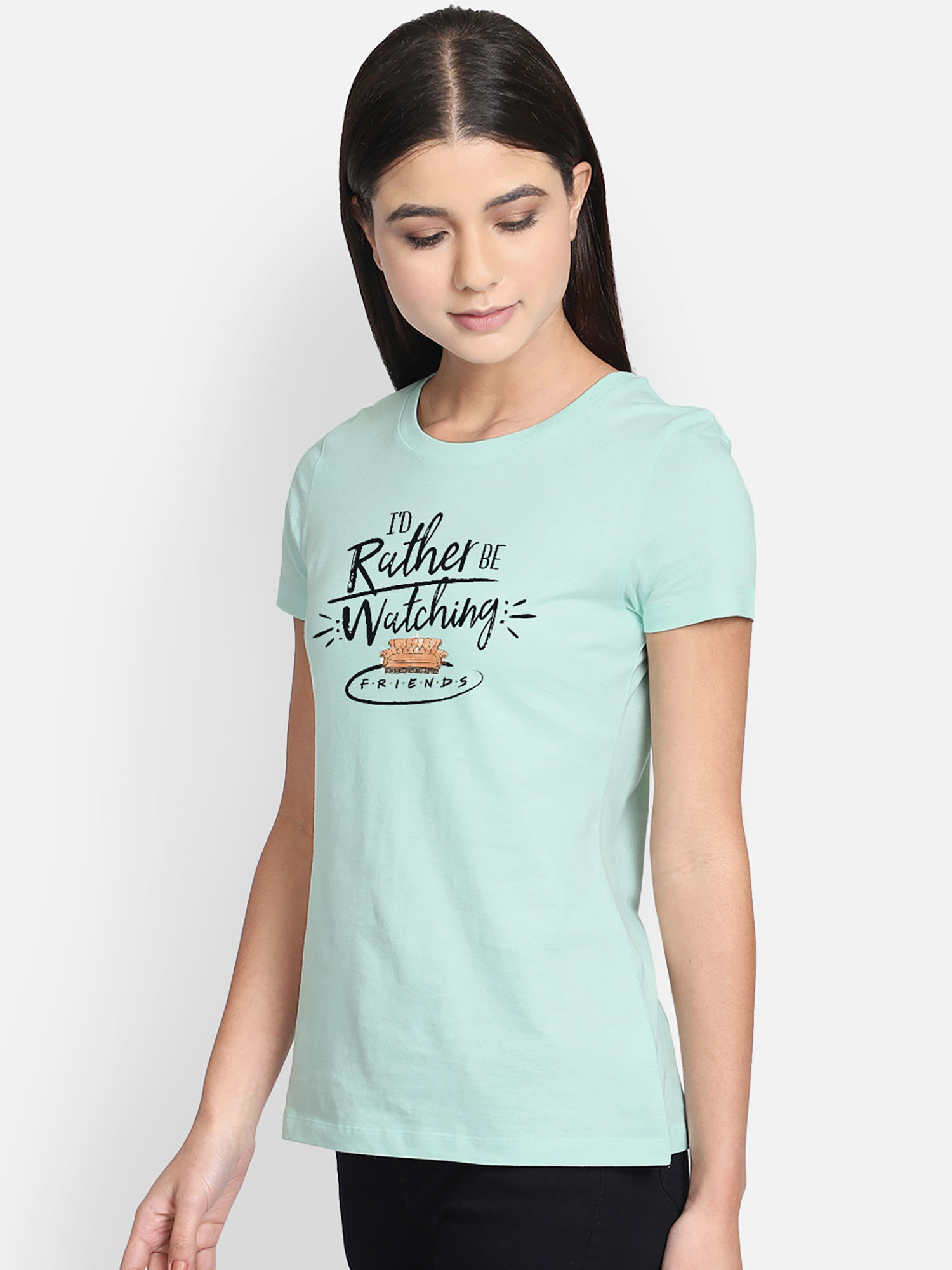 Friends Printed Green T-Shirt 