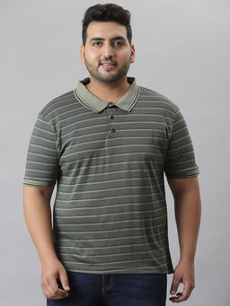 Instafab Plus - Men Striped Stylish Half Sleeve Casual T-shirts