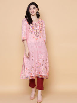 Biba - Peach Printed Kurta