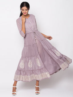 Biba - Grey Printed Kurta