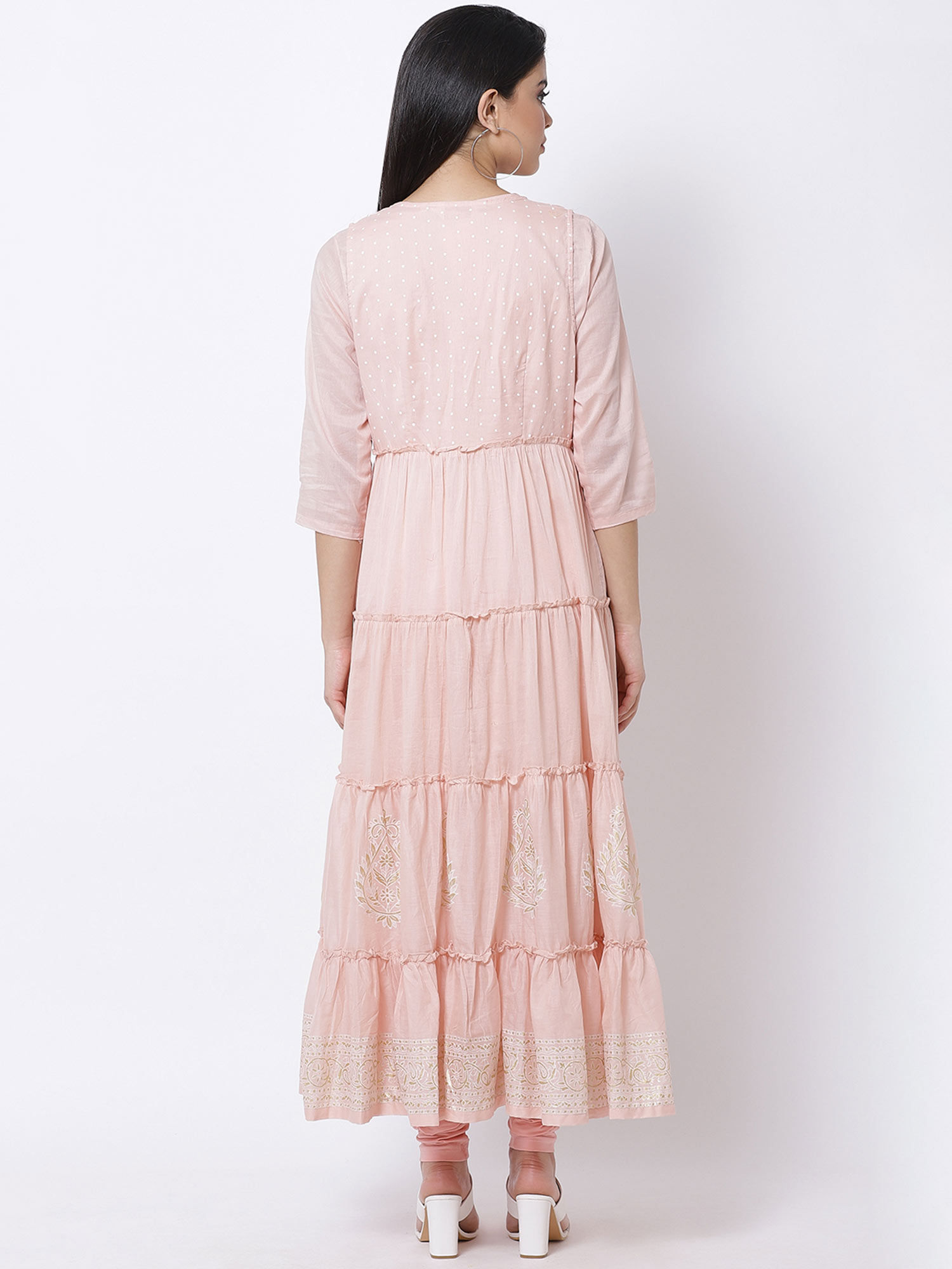 Buy Biba Pink Printed Kurta With Inner 