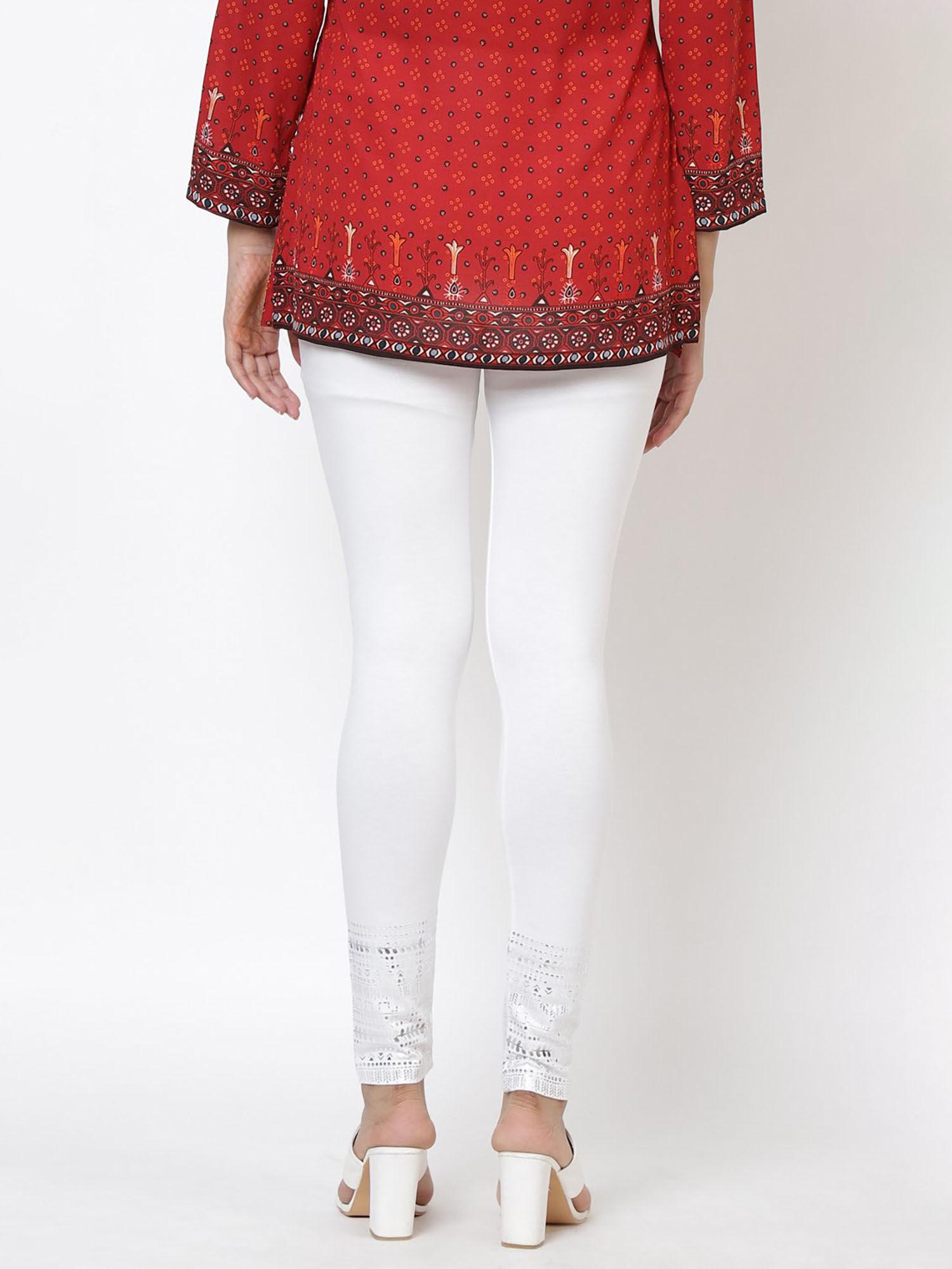 Buy Biba White Solid Leggings (XL 