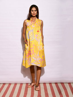 Swati Vijaivargie - In Bloom Yellow Printed Dress