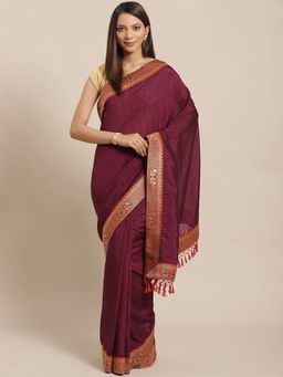 Sareemall - Red Solid Saree Unstitched Blouse