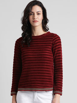 Zink London - Maroon Stripes Pullover