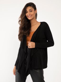 Zink London - Women's Black Solid Shrug