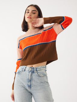Zink London - Women Multi-color Colorblock Sweater