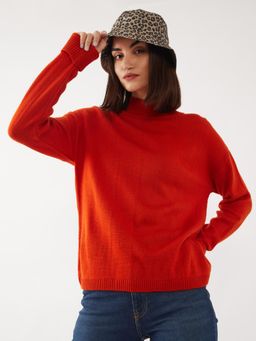 Zink London - Women Orange Solid Sweater
