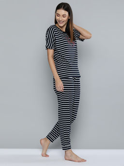 Chemistry - Striped Night Suit - Blue