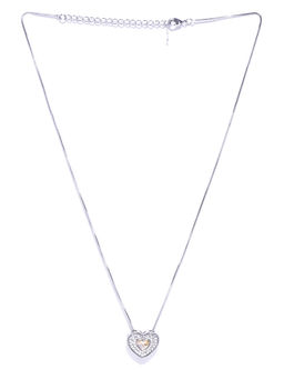 Jewels Galaxy - Yellow Rhodium Plated Stone Studded Handcrafted Pendant Necklace