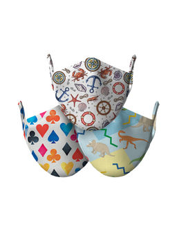 Whats Down - Sweet Dreams Multicolour Cotton Reusable Face Masks - Pack of 3