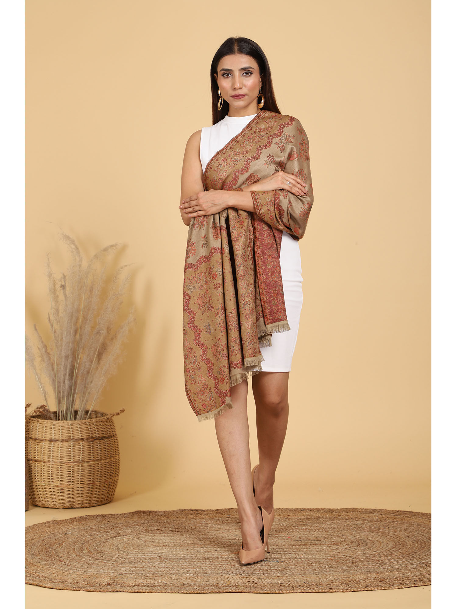 swi stylish Kashmiri Kani Jamawar Womens Stole-picture-31