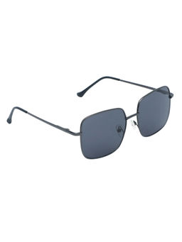 Spiky - Metallic Frame Black Lens Rectangle UV Protection Sunglass SWRE_GMT_BLK