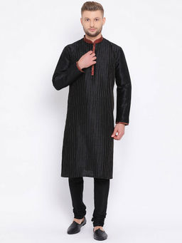 Sanwara - Black Stripes Kurta (Set of 2)