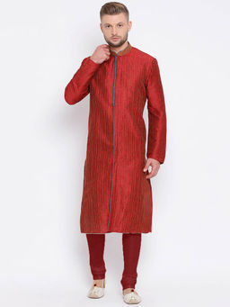 Sanwara - Maroon Printed Kurta (Set of 2)