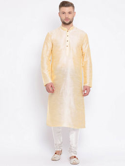 Sanwara - Gold Solid Kurta (Set of 2)