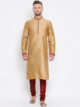Sanwara - Deep Gold Solid Kurta (Set of 2)