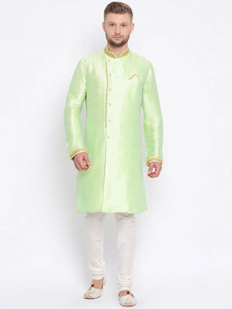 Sanwara - Light Green Solid Kurta (Set of 2)
