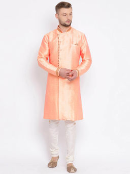 Sanwara - Orange Solid Kurta (Set of 2)