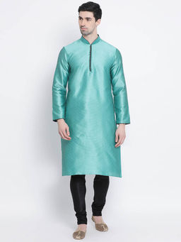 Sanwara - Green Solid Kurta (Set of 2)
