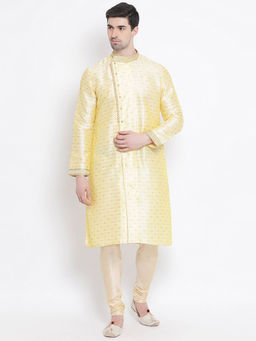 Sanwara - Yellow Printed Kurta (Set of 2)