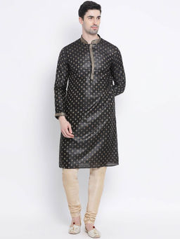 Sanwara - Black Printed Kurta (Set of 2)