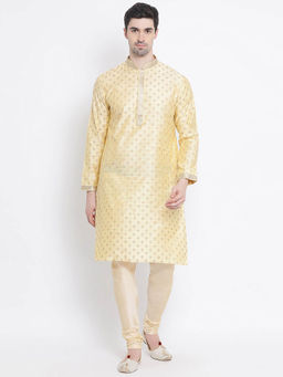Sanwara - Yellow Printed Kurta (Set of 2)