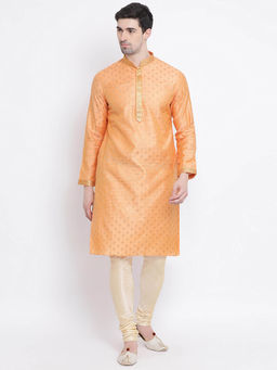Sanwara - Orange Printed Kurta (Set of 2)