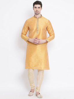 Sanwara - Orange Textured Kurta (Set of 2)