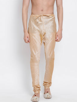 Sanwara - Men's Solid Deep Beige Colour Art Silk Payjamas