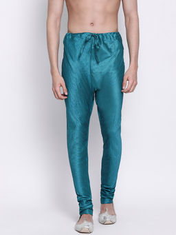 Sanwara - Men's Solid Firozi Colour Art Silk Payjamas