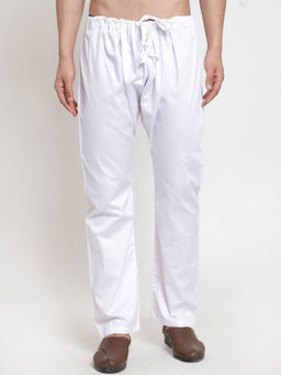 Sanwara - Men's Solid White Colour Cotton Payjamas