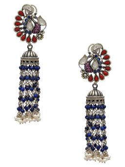 Tribe Amrapali - Silver Mayuri Tassel Earrings