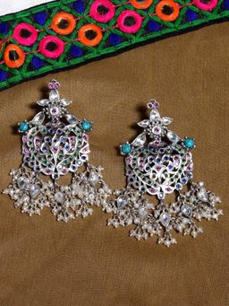 Tribe Amrapali - Silver Mishka Earrings
