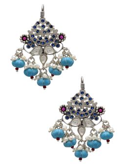 Tribe Amrapali - Silver Firoza Earrings