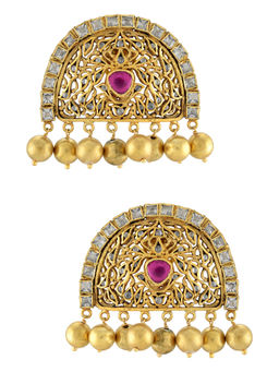 Tribe Amrapali - Silver Gold Plated Lotus Atulya Ear Studs