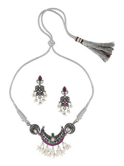 Tribe Amrapali - Silver Moon Choker Earrings (Set of 2)