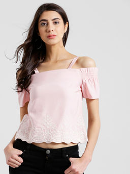 Zink London - Pink Patterned Blouson Top