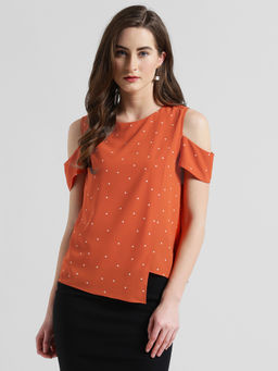 Zink London - Orange Polka Dots High-Low Top