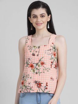 Zink London - Peach Checks Top