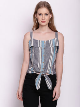 Zink London - Women's Multi-Color Stripes Top