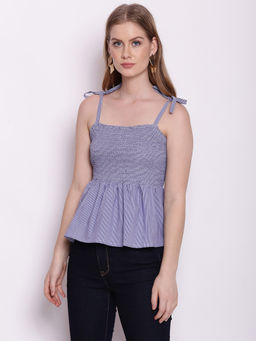 Zink London - Women's Blue Stripes Top