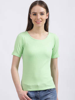 Zink London - Green Solid T-Shirt