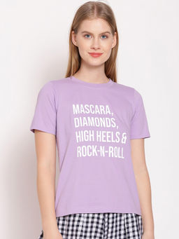 Zink London - Women's Lavender Printed T-shirt