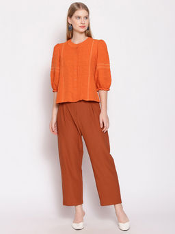 Zink London - Women's Orange Solid Top