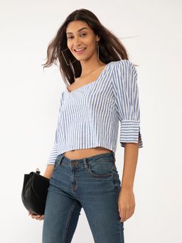 Zink London - Women's Blue Stripes Top