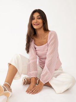 Zink London - Women's Pink Patterned Top